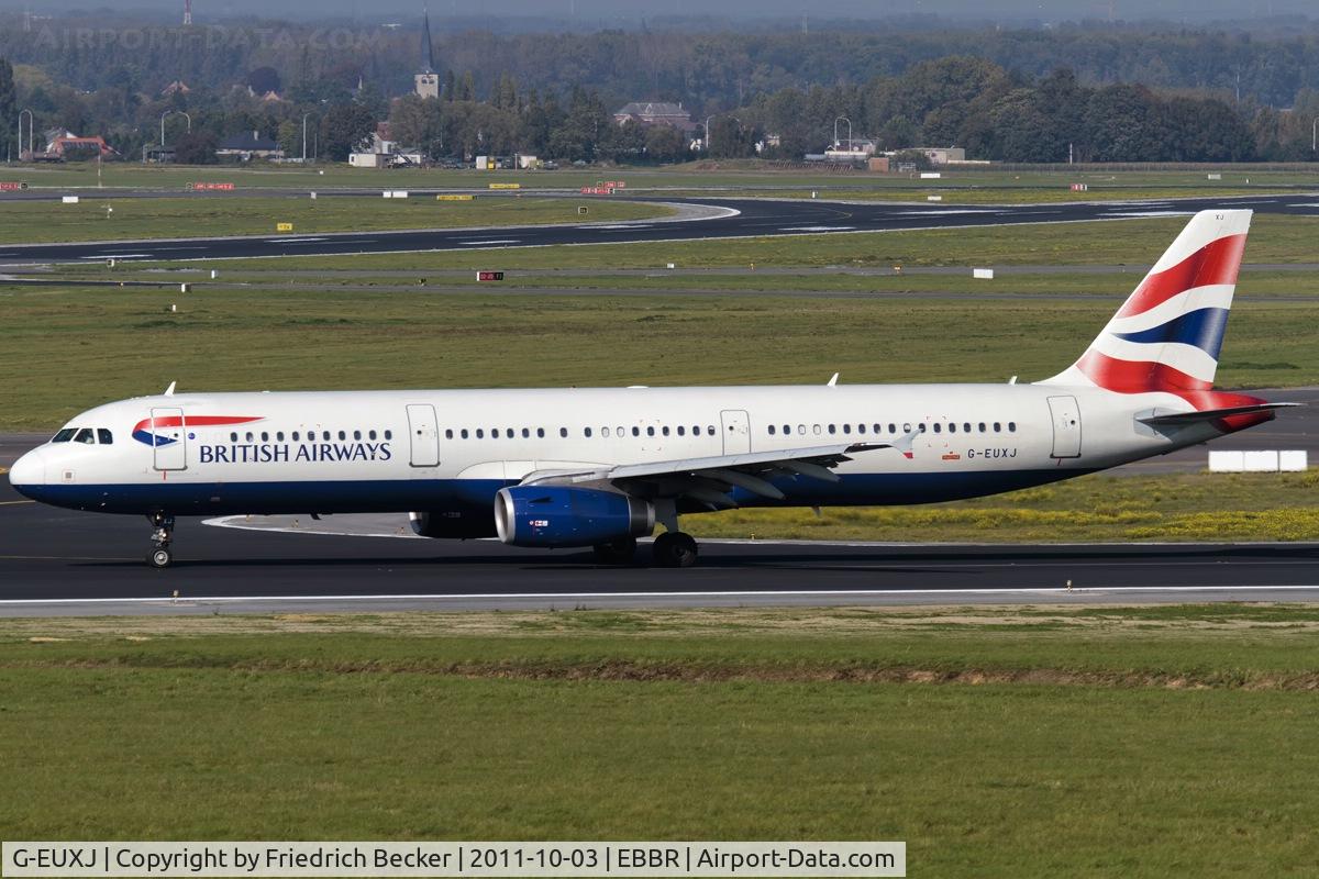 G-EUXJ, 2007 Airbus A321-231 C/N 3081, decelerating after touchdown