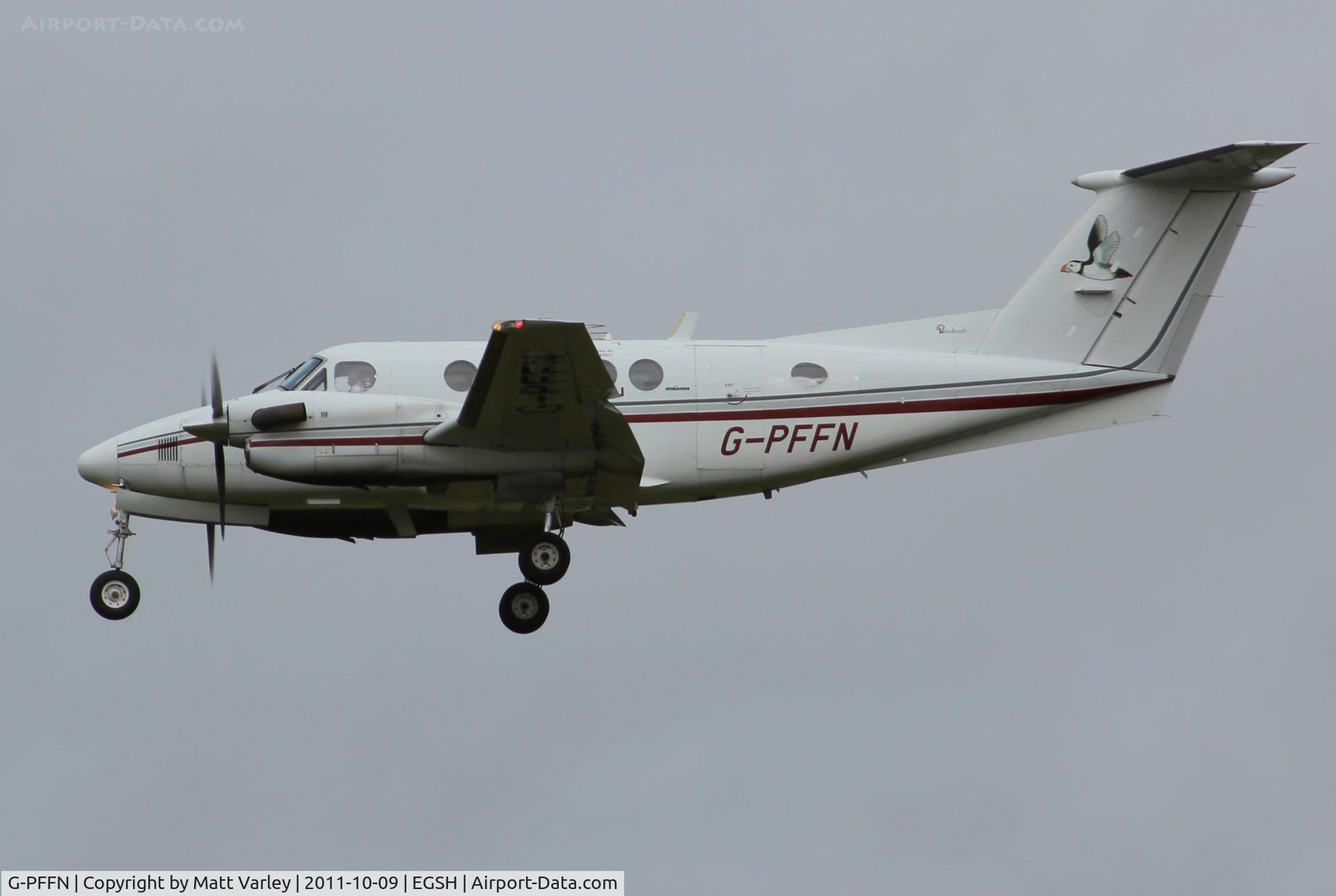 G-PFFN, 1979 Beech 200 Super King Air C/N BB-456, Arriving at EGSH.