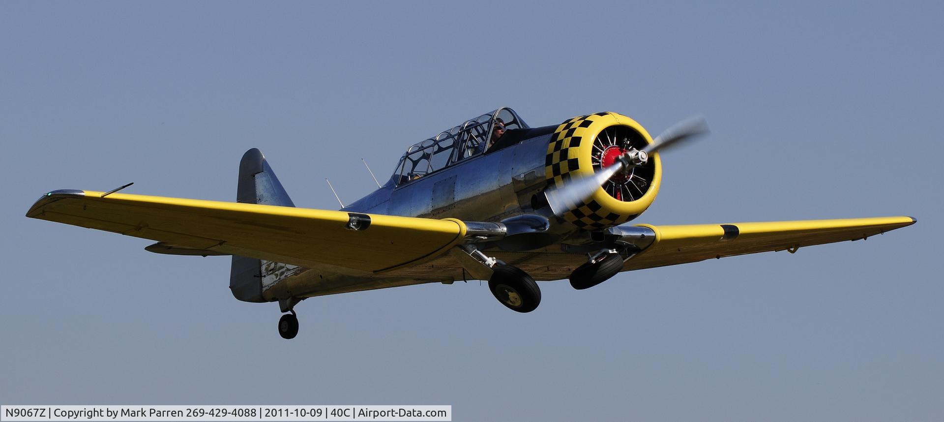 N9067Z, 1949 North American T-6G Texan C/N 168-105, Watervliet, MI Airport WWII Fly-in