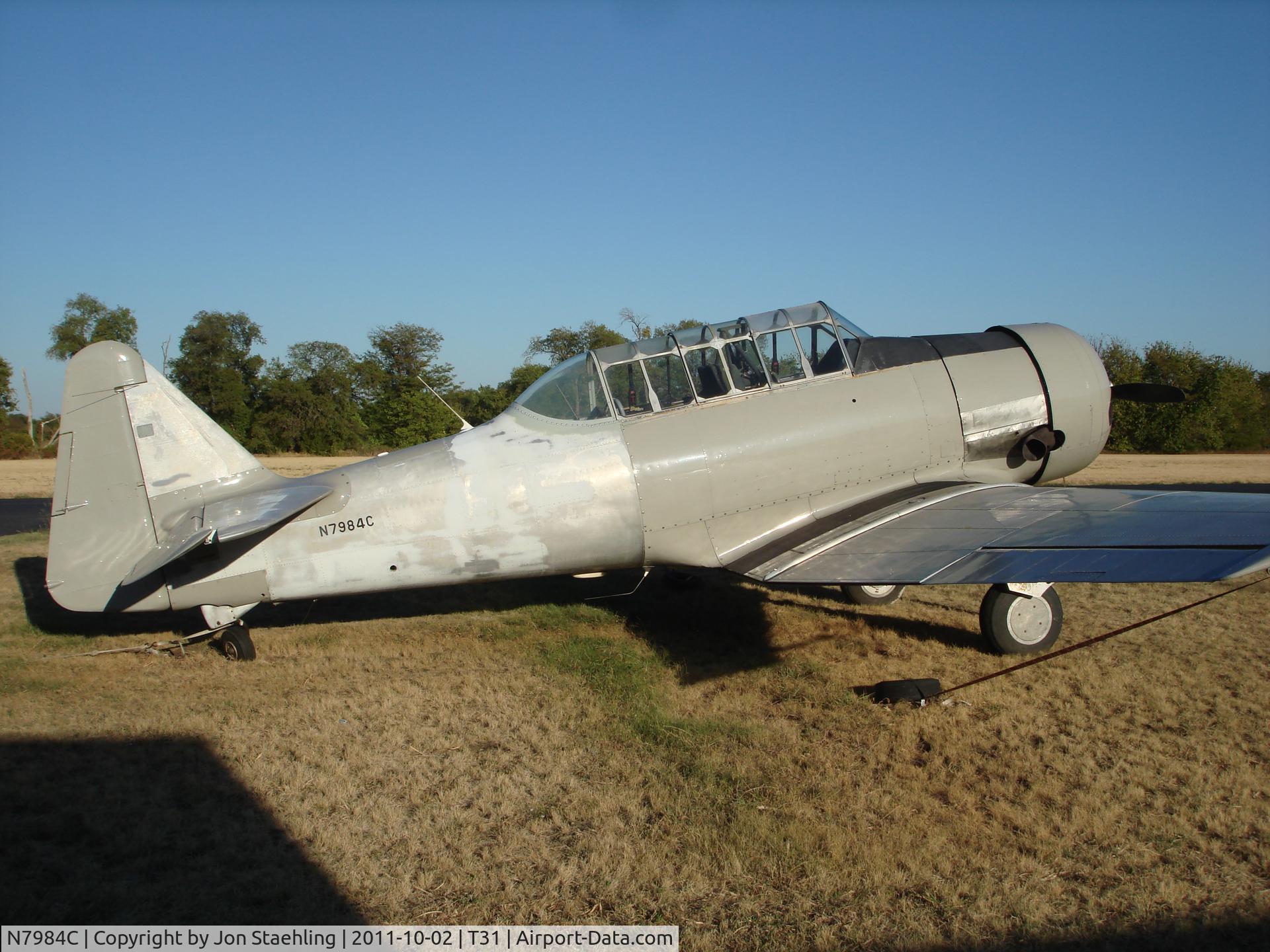 N7984C, North American SNJ-6 Texan C/N 121-43078, Aircraft at tie down.