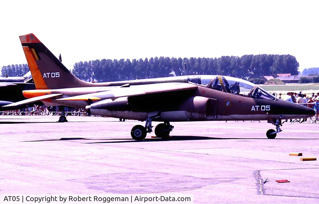 AT05, Dassault-Dornier Alpha Jet 1B C/N B05/1018, 1980's.High visibility tail.
