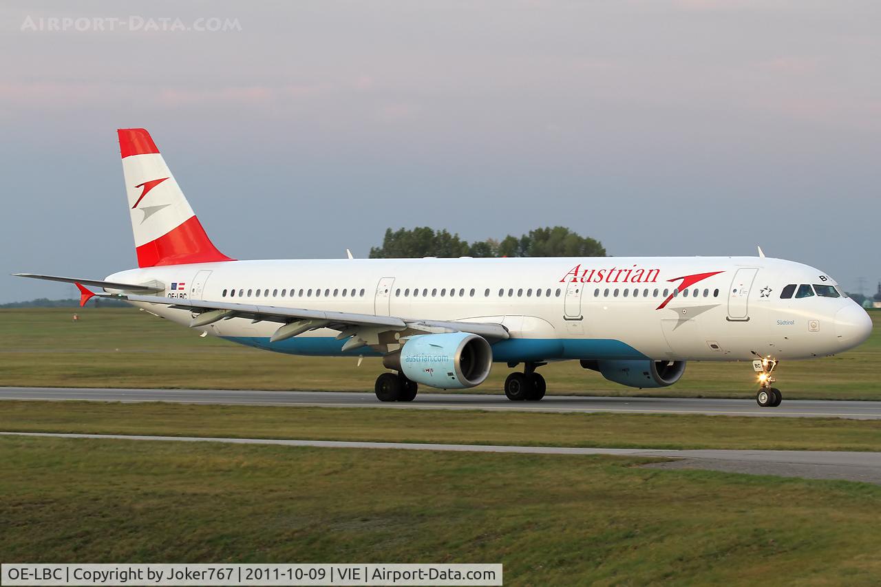 OE-LBC, 1996 Airbus A321-111 C/N 581, Austrian Airlines