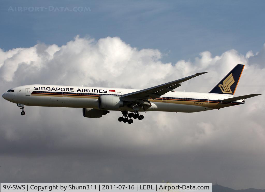 9V-SWS, 2008 Boeing 777-312/ER C/N 34584, Landing rwy 25R