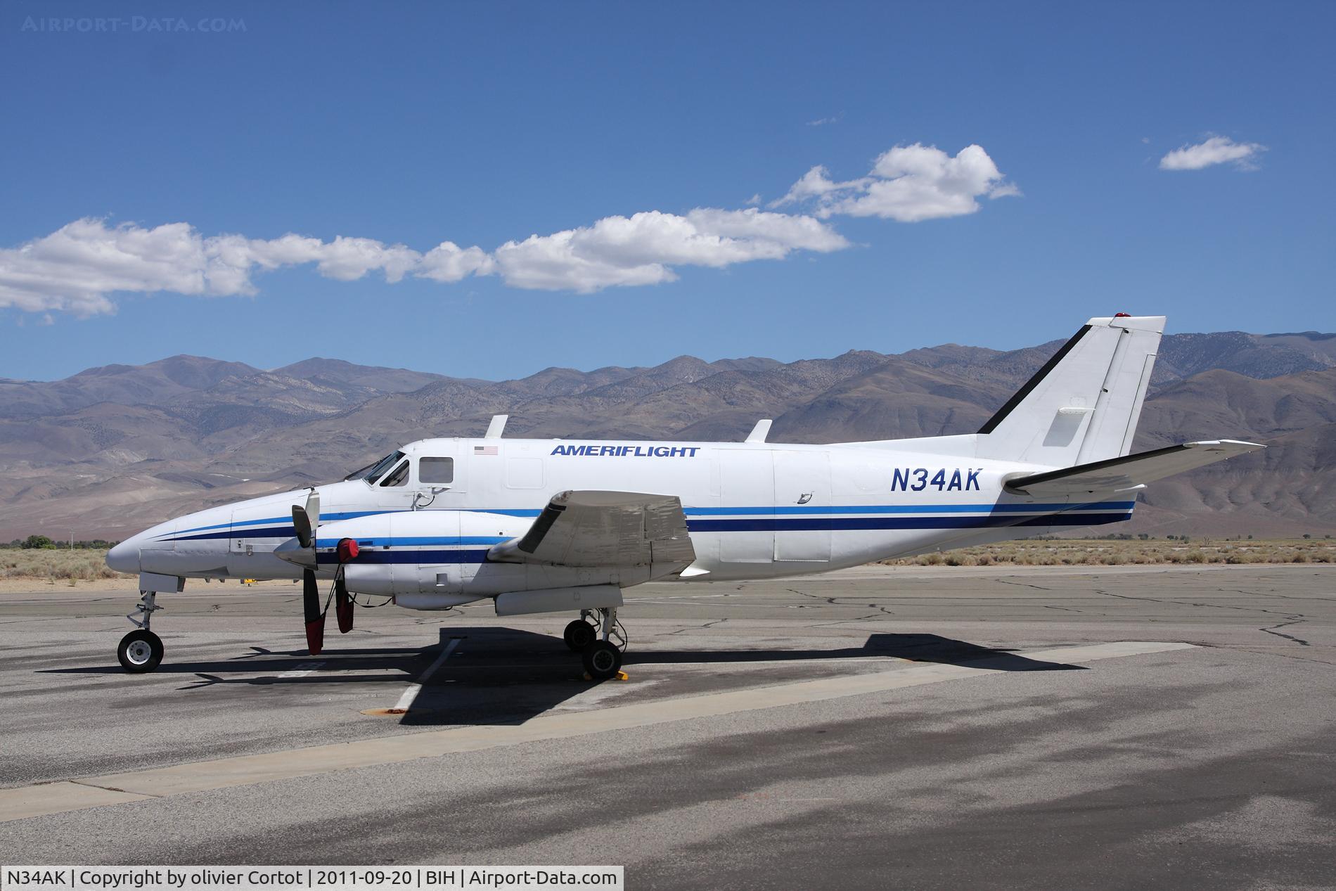 N34AK, 1969 Beech 99A Airliner C/N U-105, With the beautiful background of Bishop, CA