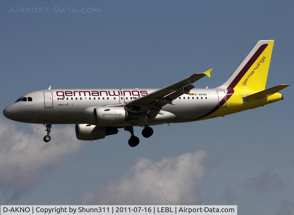 D-AKNO, 1999 Airbus A319-112 C/N 1147, Landing rwy 25R