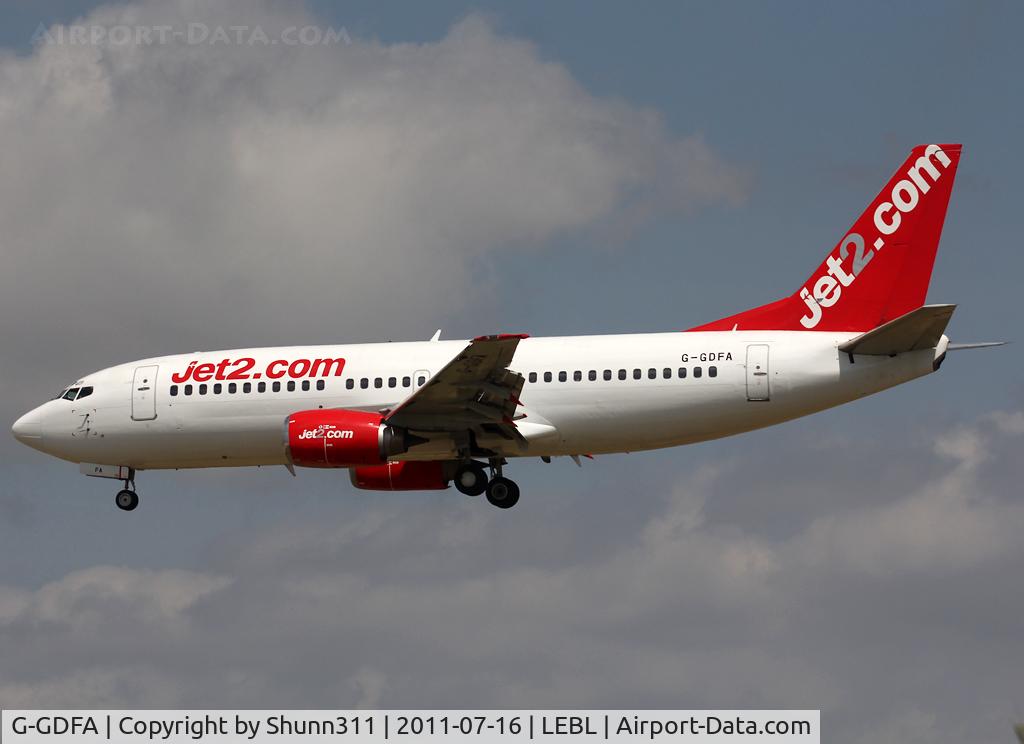 G-GDFA, 1988 Boeing 737-3G7 C/N 24011, Landing rwy 25R