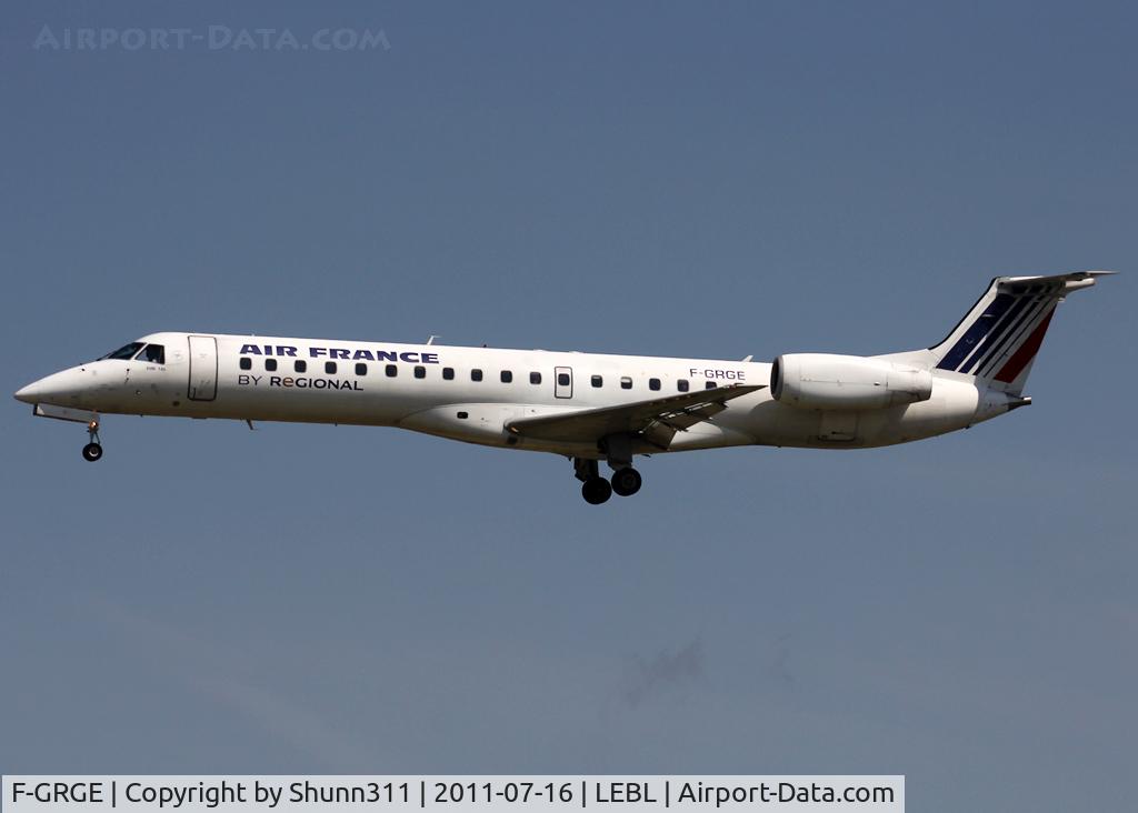 F-GRGE, 1998 Embraer EMB-145EU (ERJ-145EU) C/N 145047, Landing rwy 25R