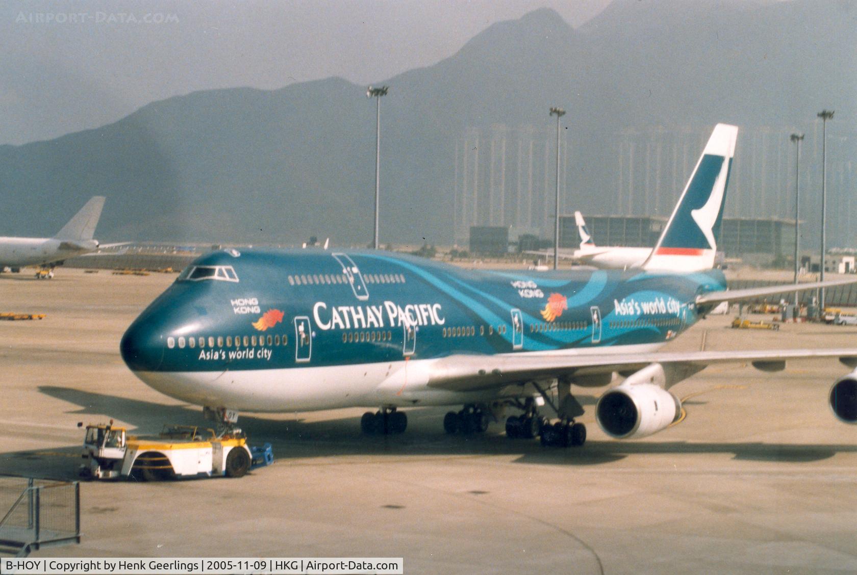 B-HOY, 1991 Boeing 747-467 C/N 25351, Cathay Pacific , spcl cs Hongkong  Asia's World City