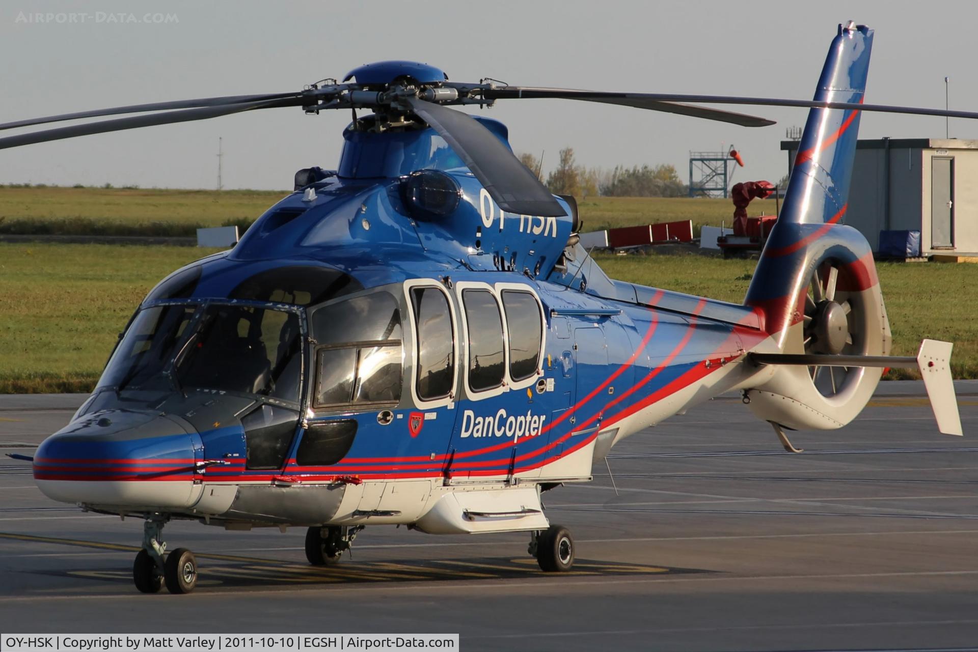 OY-HSK, 2003 Eurocopter EC-155B C/N 6660, Sat on stand at Saxon Air.