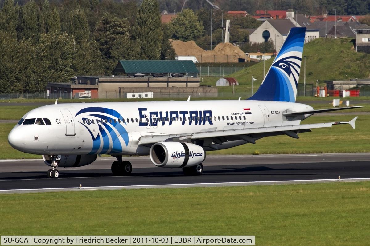 SU-GCA, 2003 Airbus A320-232 C/N 2073, decelerating after touchdown