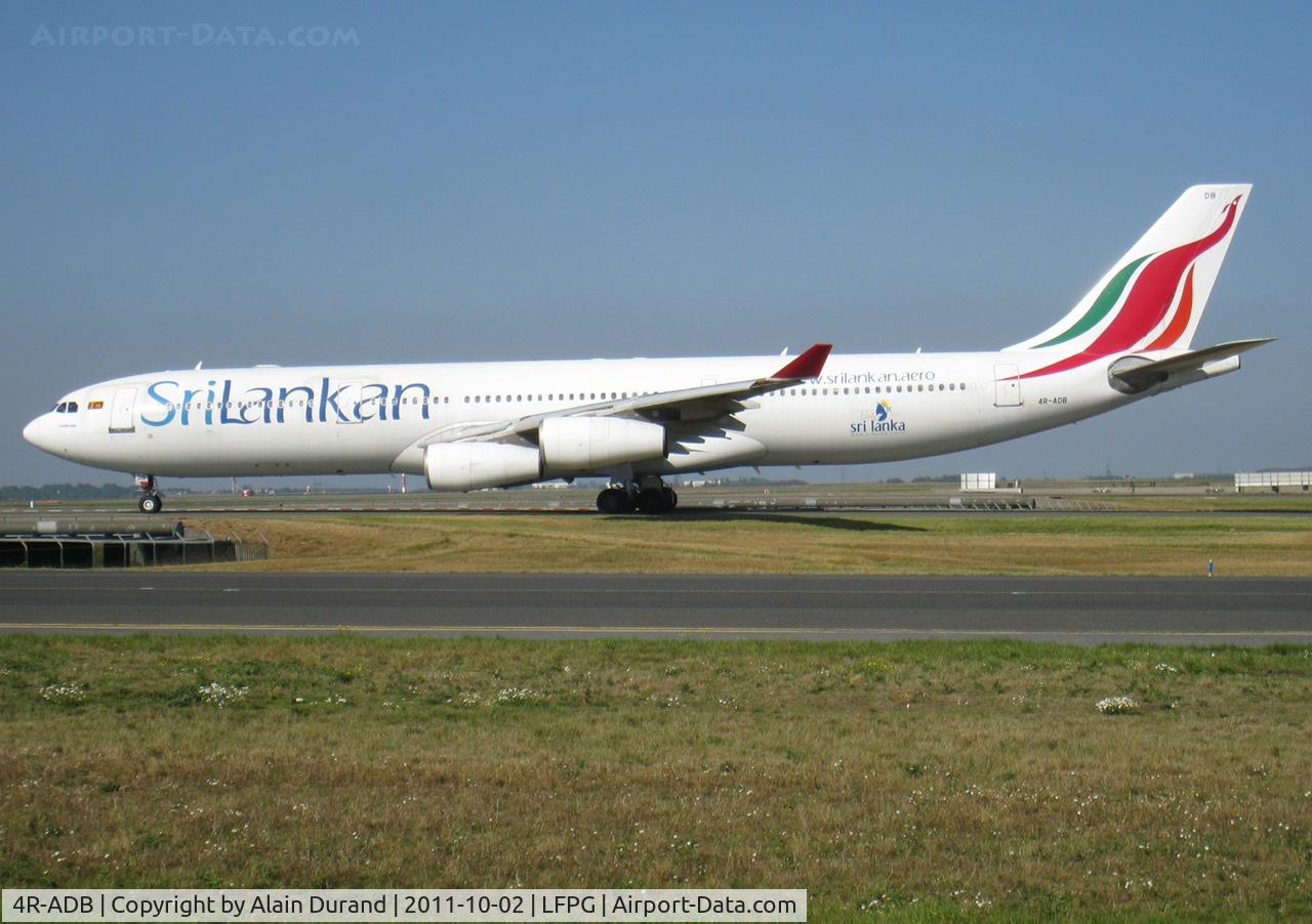 4R-ADB, 1994 Airbus A340-311 C/N 033, Now displaying a sticker putting the island country forward.