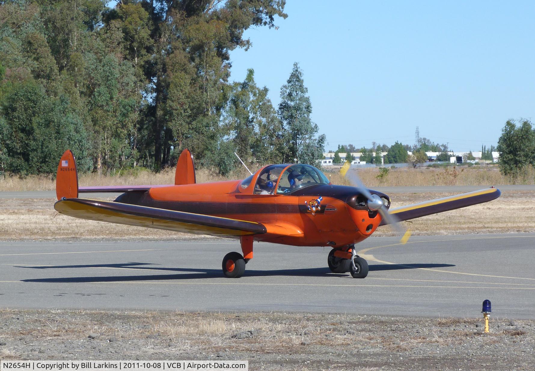 N2654H, 1946 Erco 415C Ercoupe C/N 3279, Arriving at the Nut Tree airport.