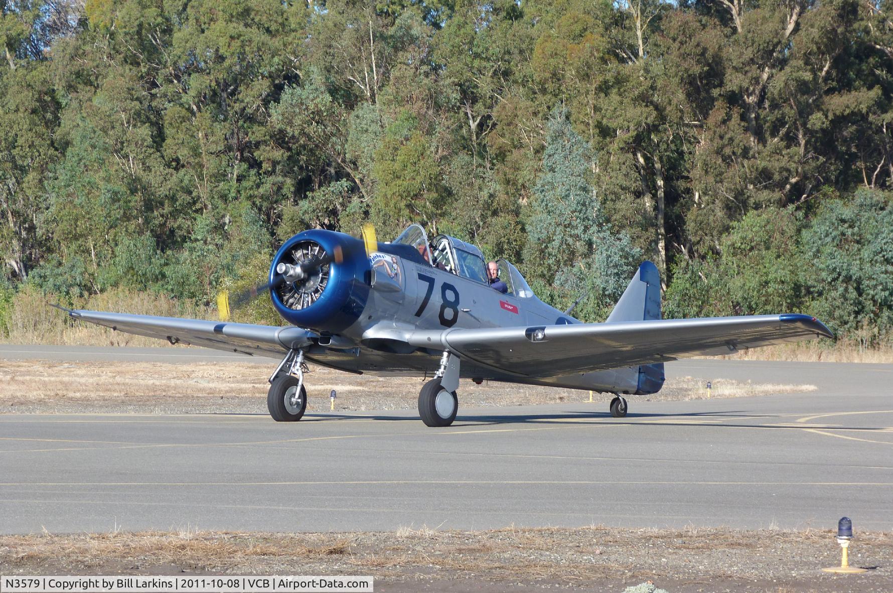 N3579, 1958 North American SNJ-5 Texan C/N 51678, Taxiing to parking area.