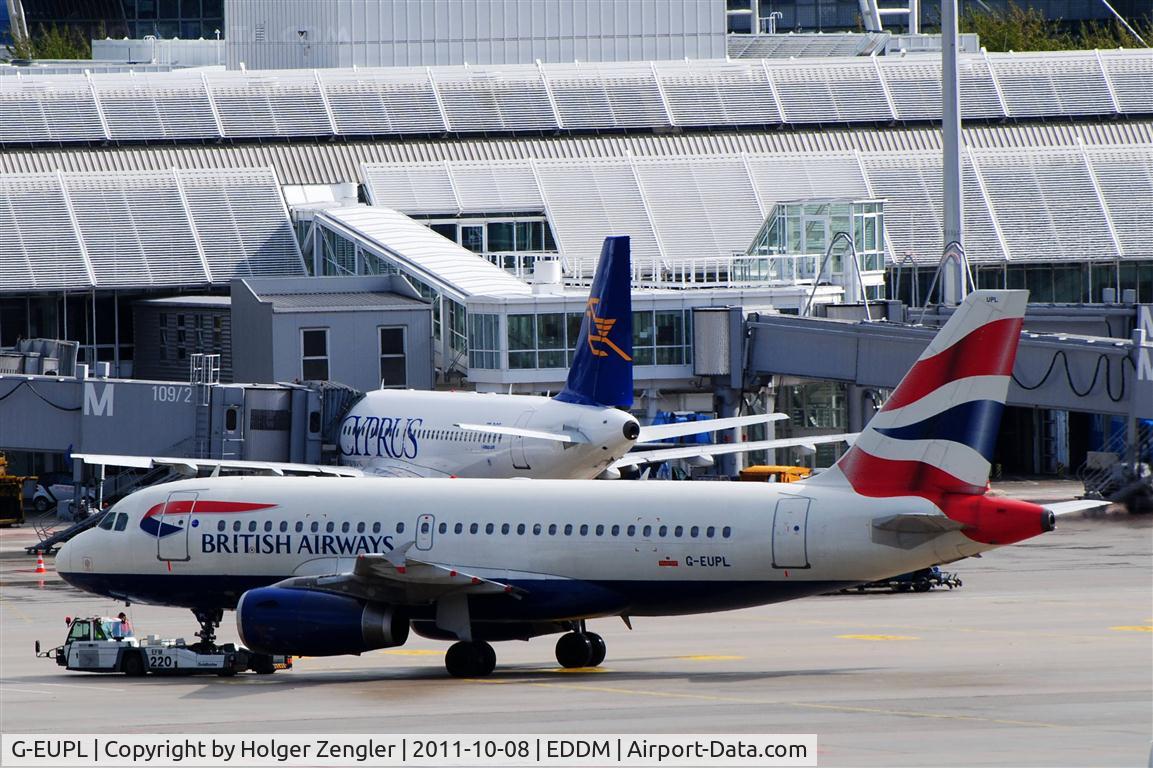 G-EUPL, 2000 Airbus A319-131 C/N 1239, After a push back at Terminal 1....