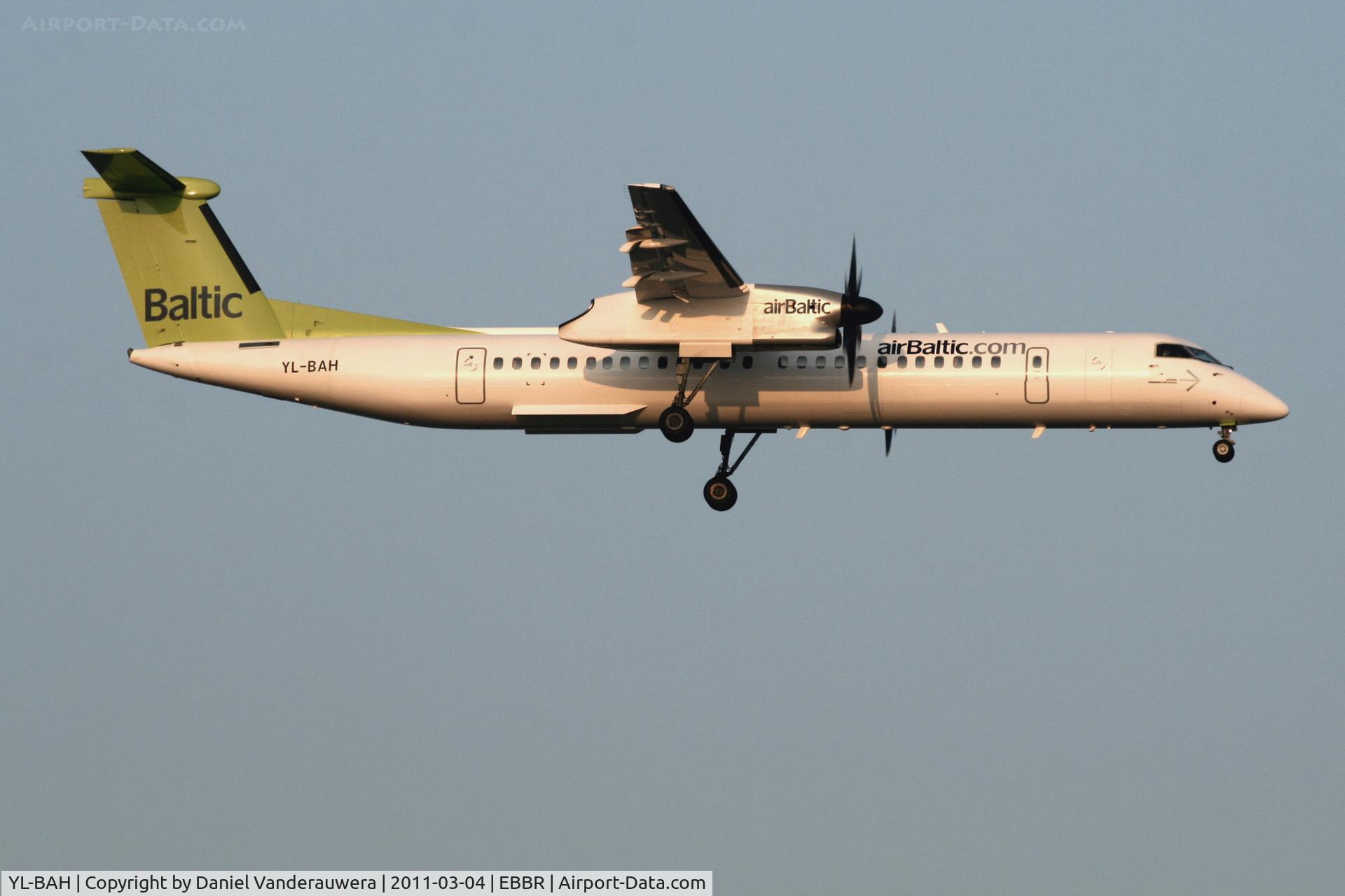 YL-BAH, 2010 De Havilland Canada DHC-8-402Q Dash 8 C/N 4296, Early arrival of flight BT601 to RWY 02