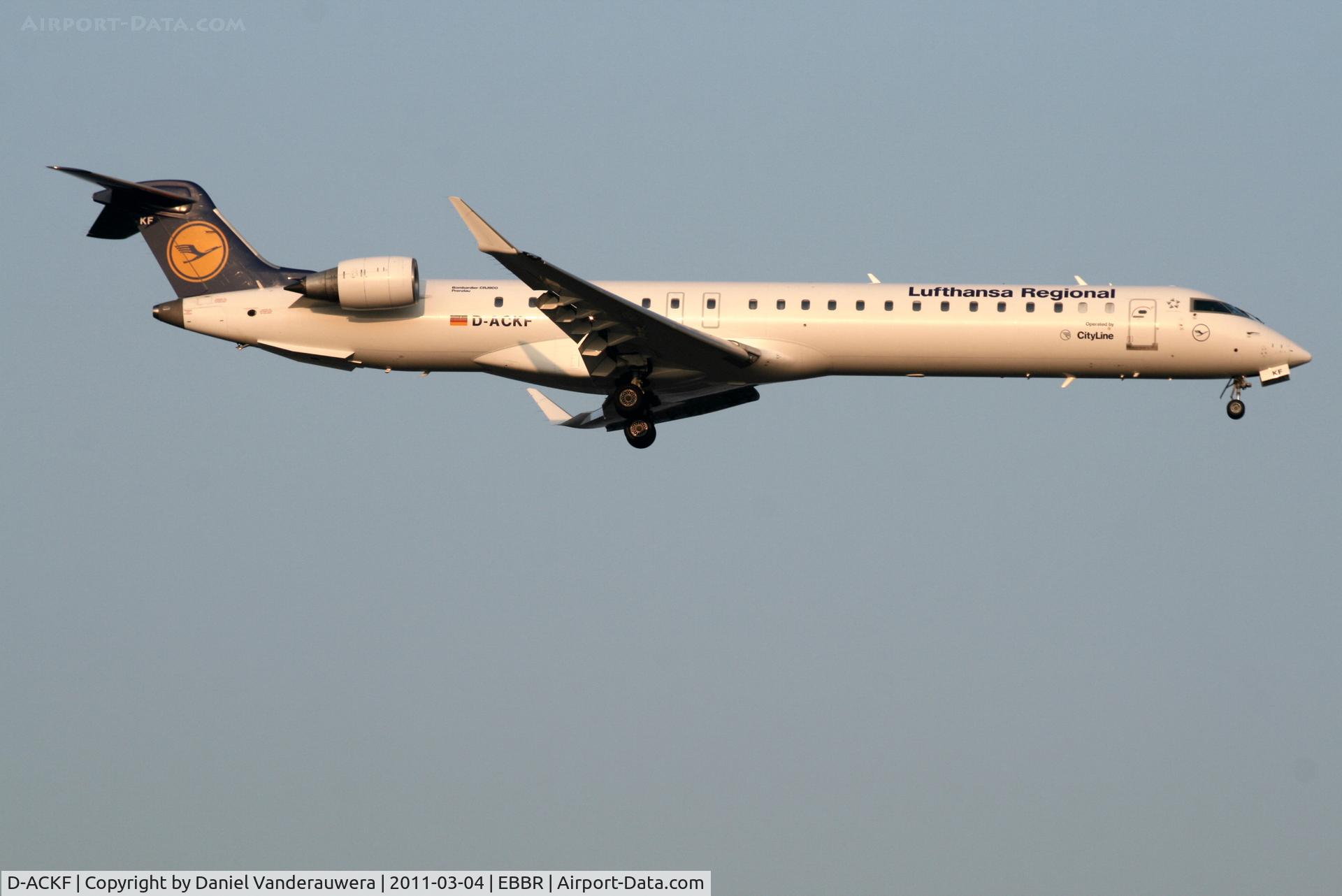 D-ACKF, 2006 Bombardier CRJ-900LR (CL-600-2D24) C/N 15083, Early arrival of flight LH2282 to RWY 02