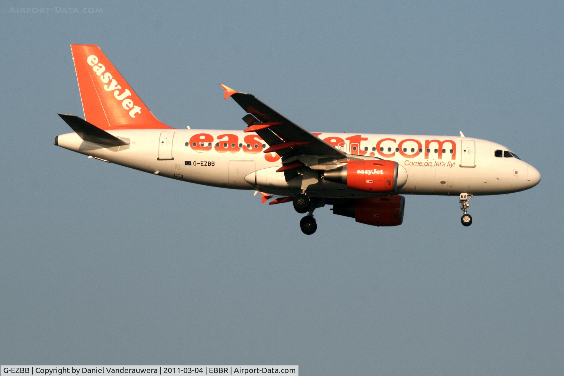 G-EZBB, 2006 Airbus A319-111 C/N 2854, Early arrival of flight EZY4701 to RWY 02