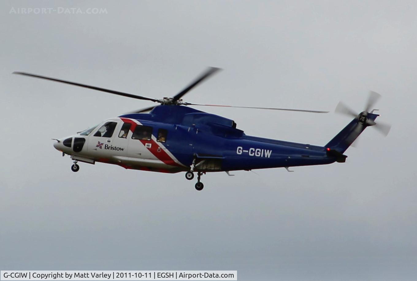 G-CGIW, 2009 Sikorsky S-76C C/N 760773, New arrival at EGSH from Humberside landing on the Bravo.