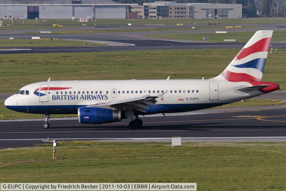 G-EUPC, 1999 Airbus A319-131 C/N 1118, decelerating after touchdown