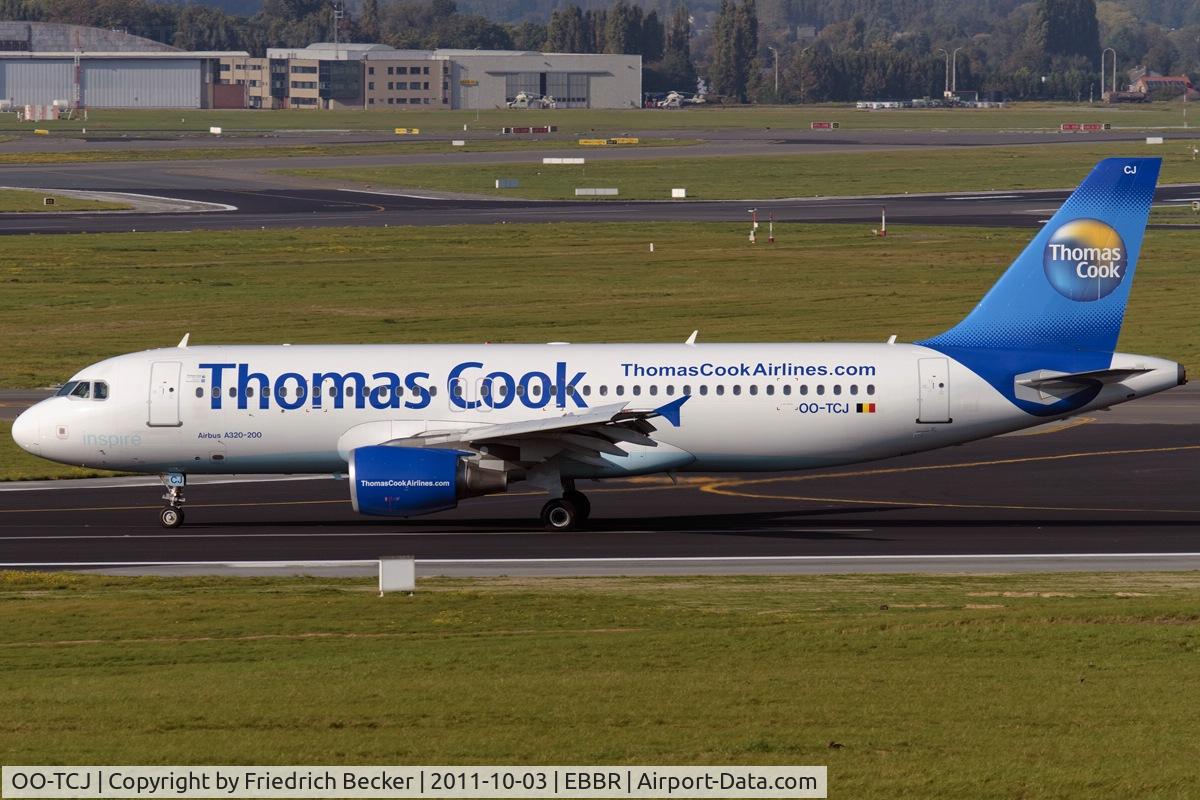 OO-TCJ, 2002 Airbus A320-214 C/N 1787, decelerating after touchdown