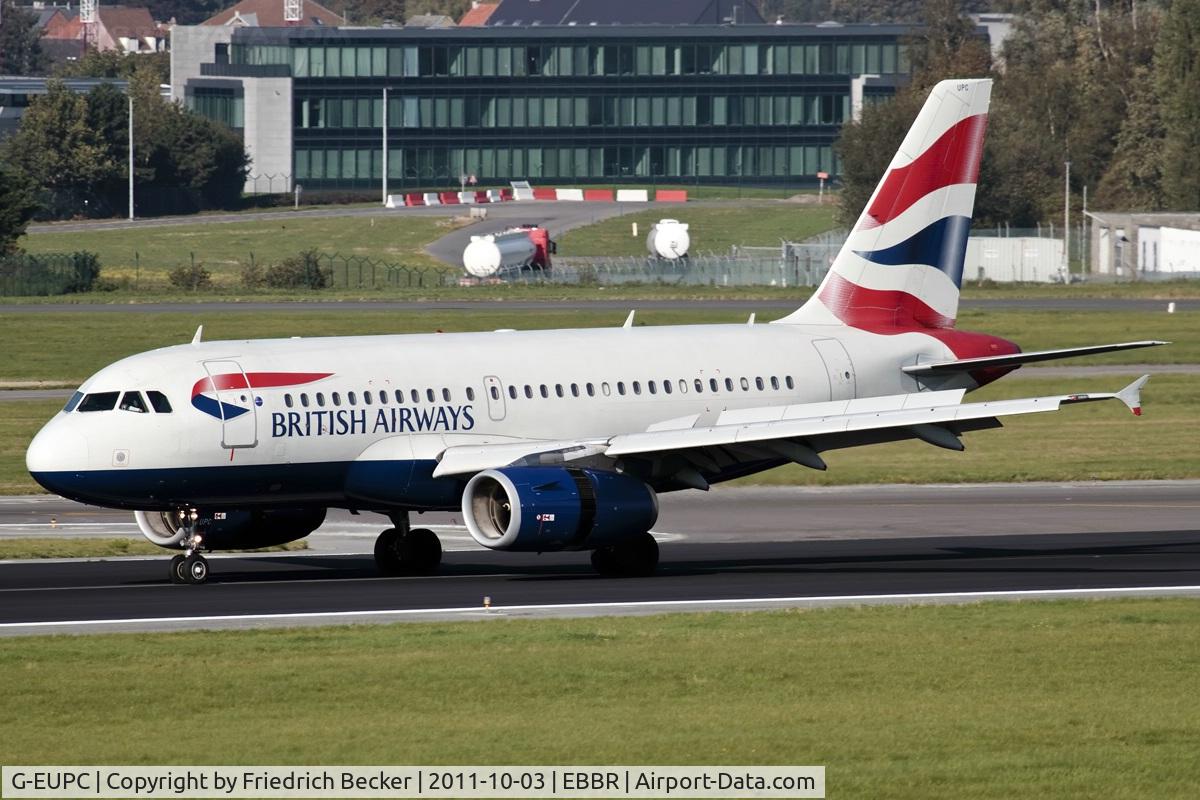 G-EUPC, 1999 Airbus A319-131 C/N 1118, decelerating after touchdown
