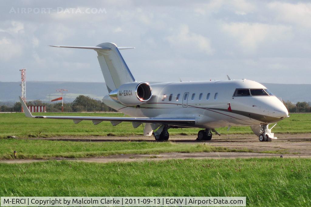 M-ERCI, 2010 Bombardier Challenger 605 (CL-600-2B16) C/N 5841, Canadair CL-600-2B16 Challenger 605 at Durham Tees Valley Airport, September 2011.