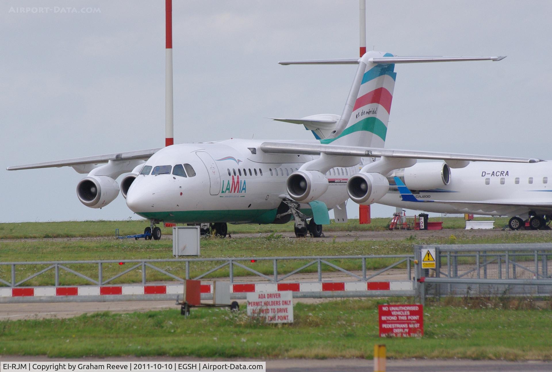 EI-RJM, 1999 British Aerospace Avro 146-RJ85A C/N E2350, Pictured at Norwich.