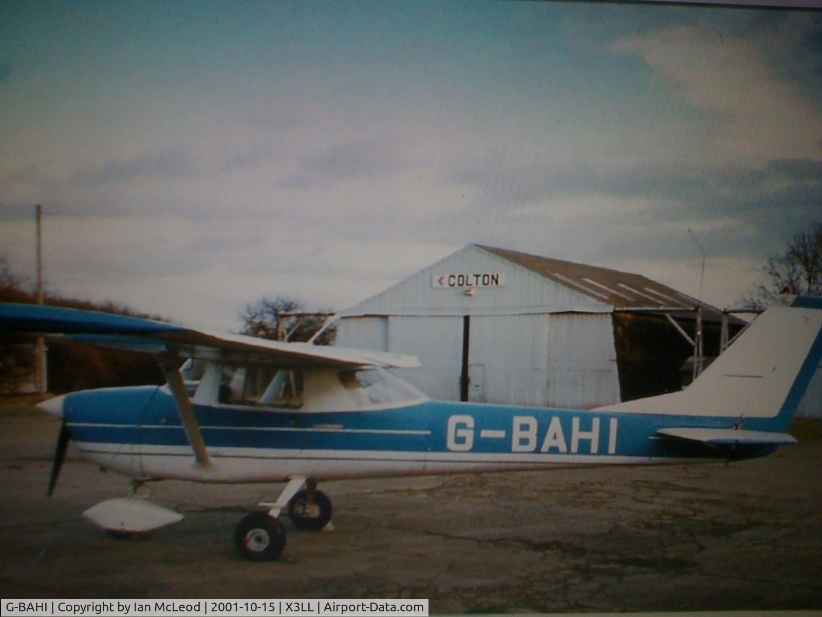 G-BAHI, 1968 Reims F150H C/N 0330, G-BAHI parked at little staughton before the aircraft was damaged by high winds.