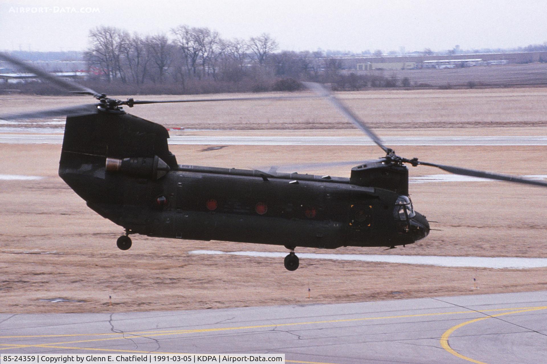 85-24359, 1985 Boeing CH-47D Chinook C/N M.3129, Departure for the southwest