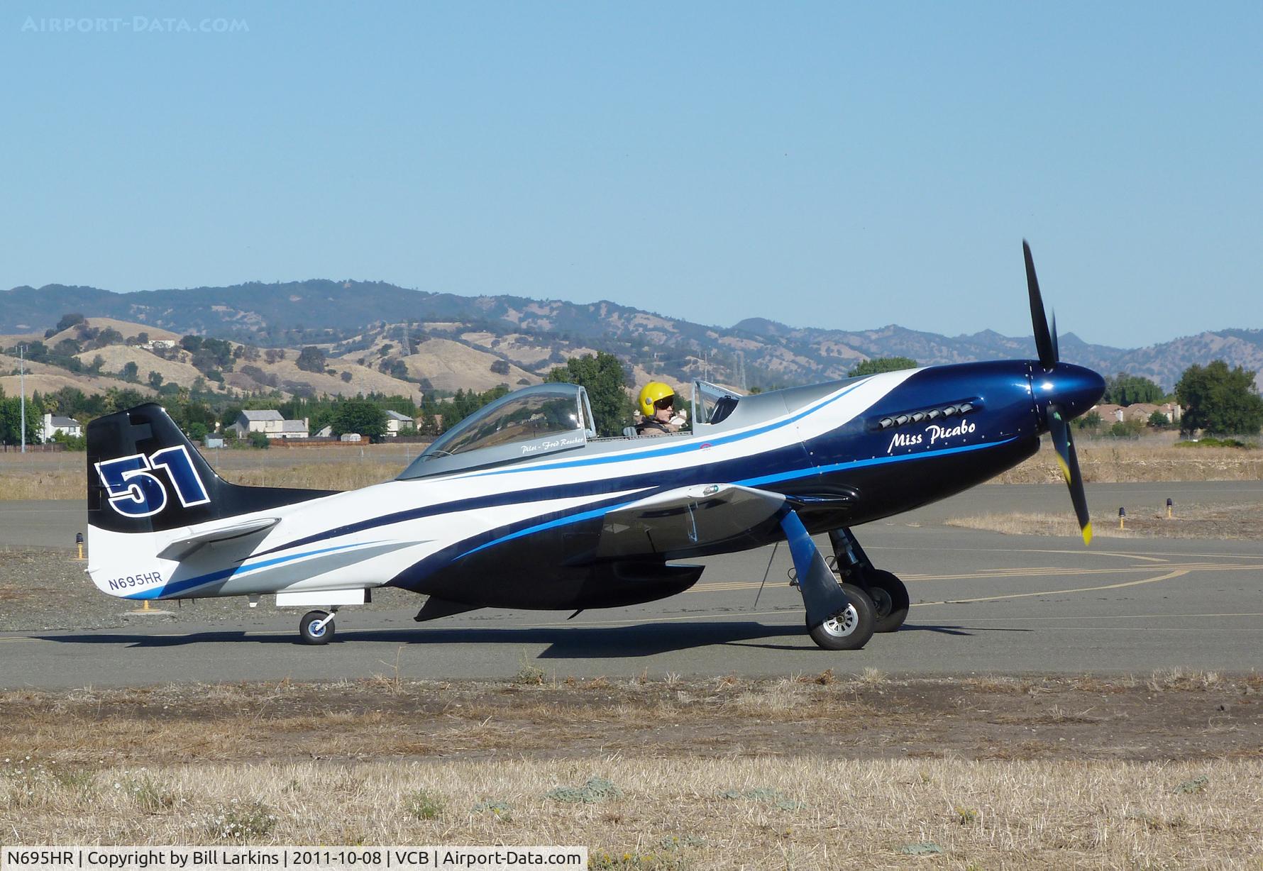 N695HR, Papa 51 Thunder Mustang C/N IITM026, Taxiing to airport.