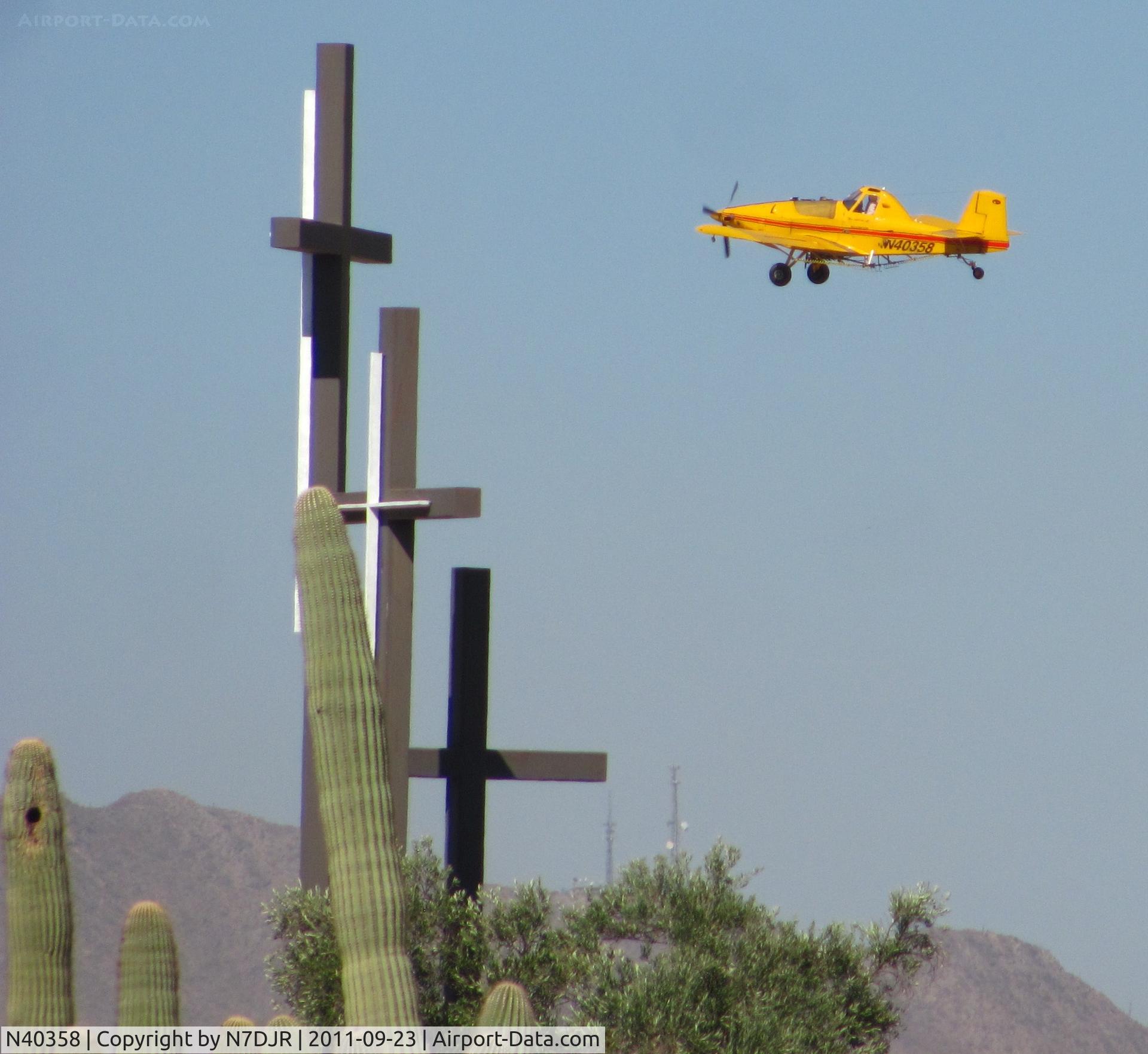 N40358, 2005 Thrush Aircraft Inc S2R-T34 C/N T34-273, Flying over Eloy