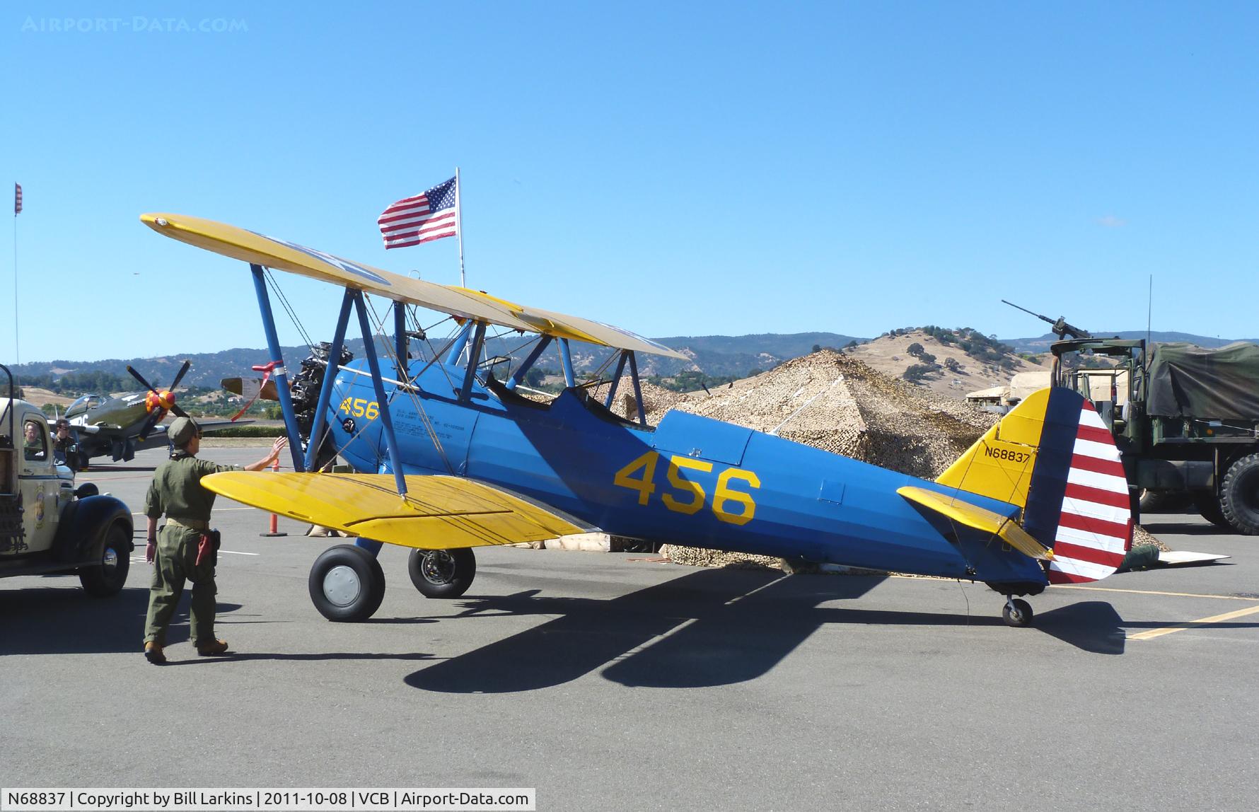 N68837, 1942 Boeing B75N1 C/N 75-8233, Special exhibit for Mustang Day.