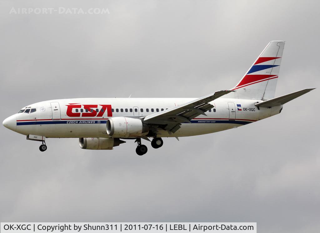OK-XGC, 1992 Boeing 737-55S C/N 26541, Landing rwy 25R