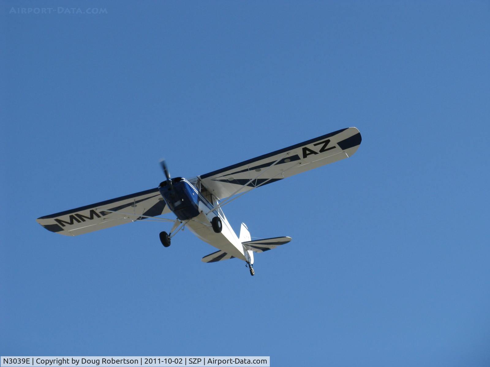 N3039E, 1946 Aeronca 7AC Champion C/N 7AC-6625, 1946 Aeronca 7AC CHAMPION, Continental O-200 100 Hp upgrade, on final Rwy 22L grass