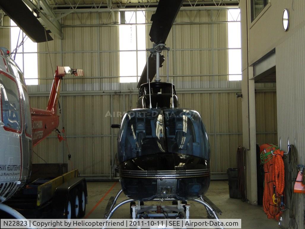 N22823, 1983 Bell 206B JetRanger III C/N 3635, Parked in her hanger