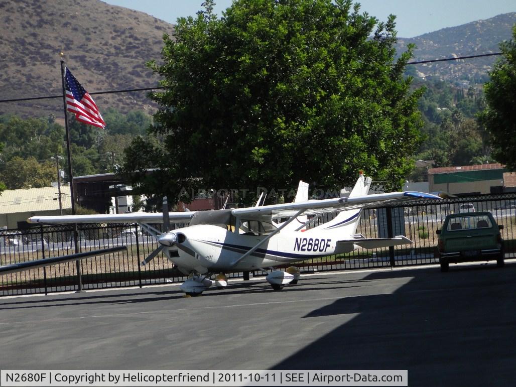 N2680F, 1965 Cessna 182J Skylane C/N 18256780, Parked under the tree