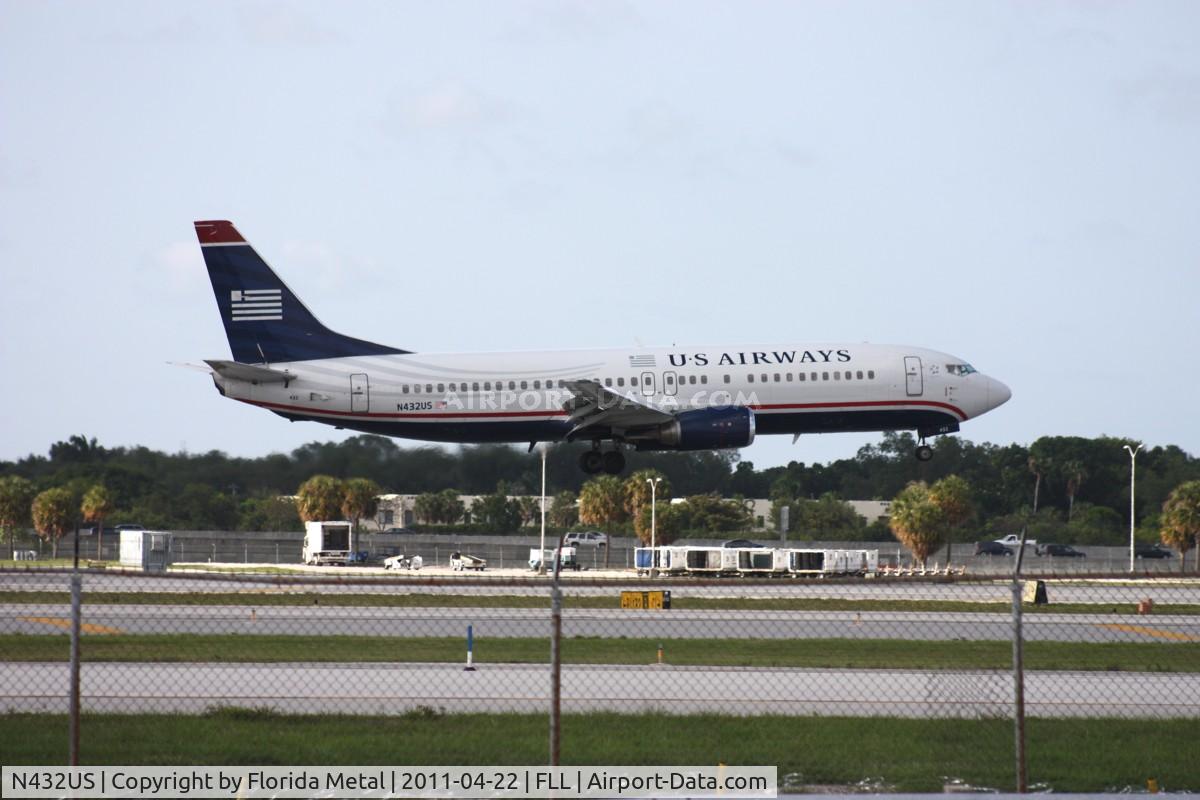 N432US, 1990 Boeing 737-4B7 C/N 24554, US Airways 737