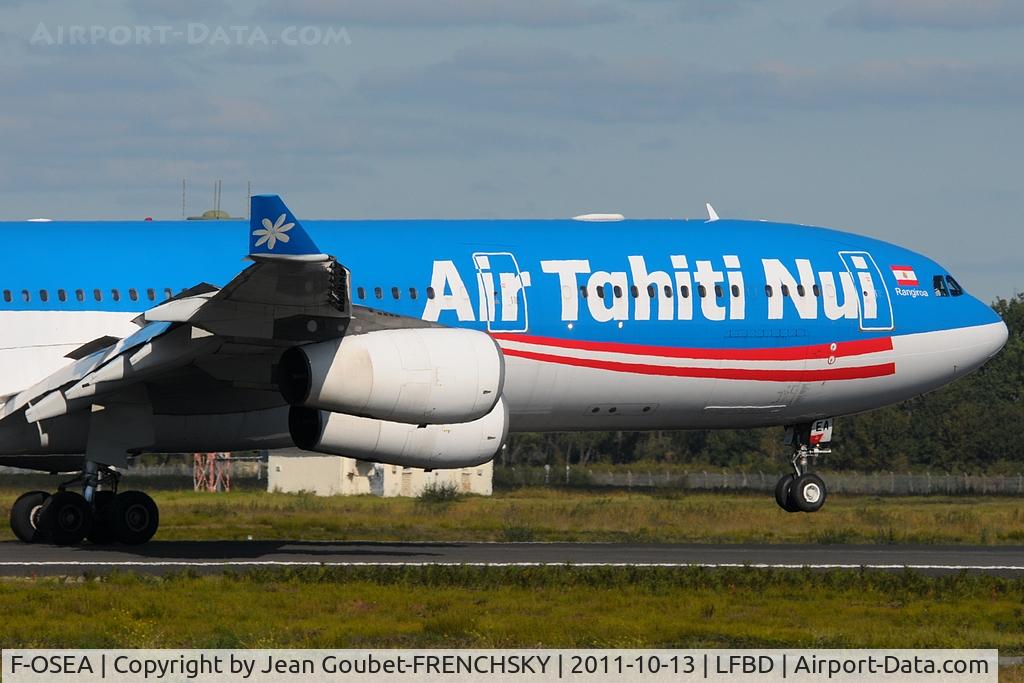 F-OSEA, 2001 Airbus A340-313 C/N 438, landing 05