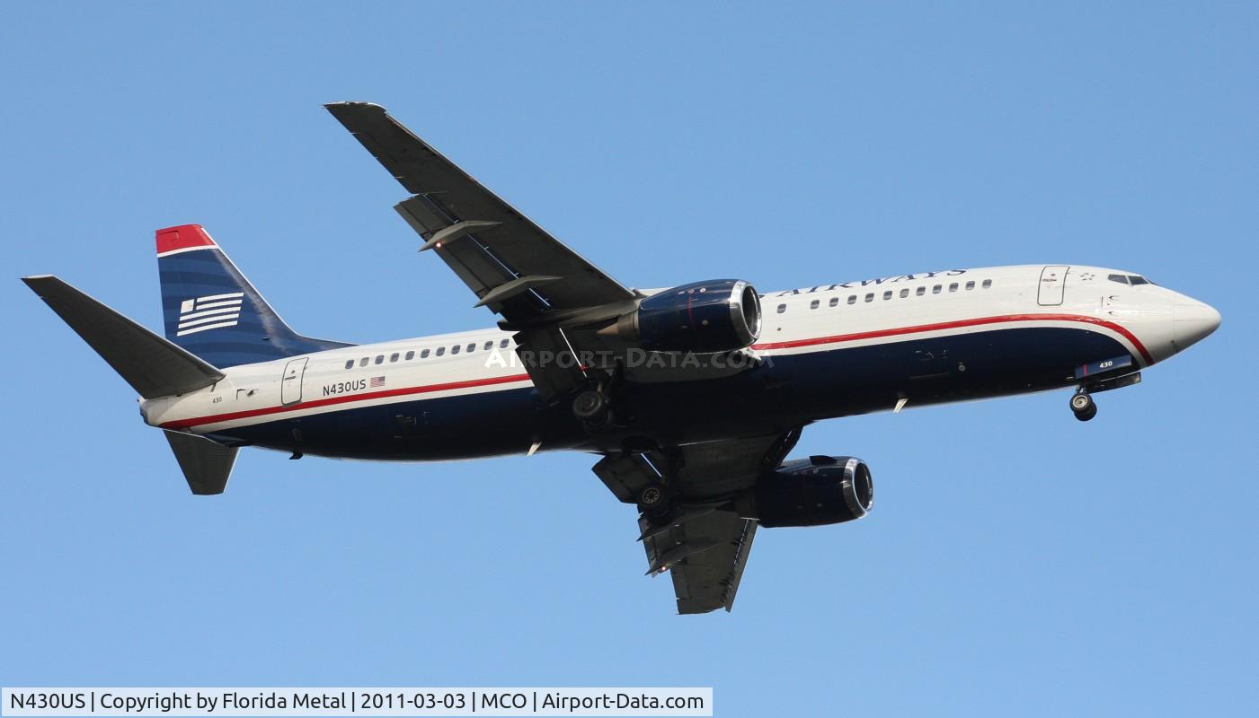 N430US, 1989 Boeing 737-4B7 C/N 24552, US Airways 737