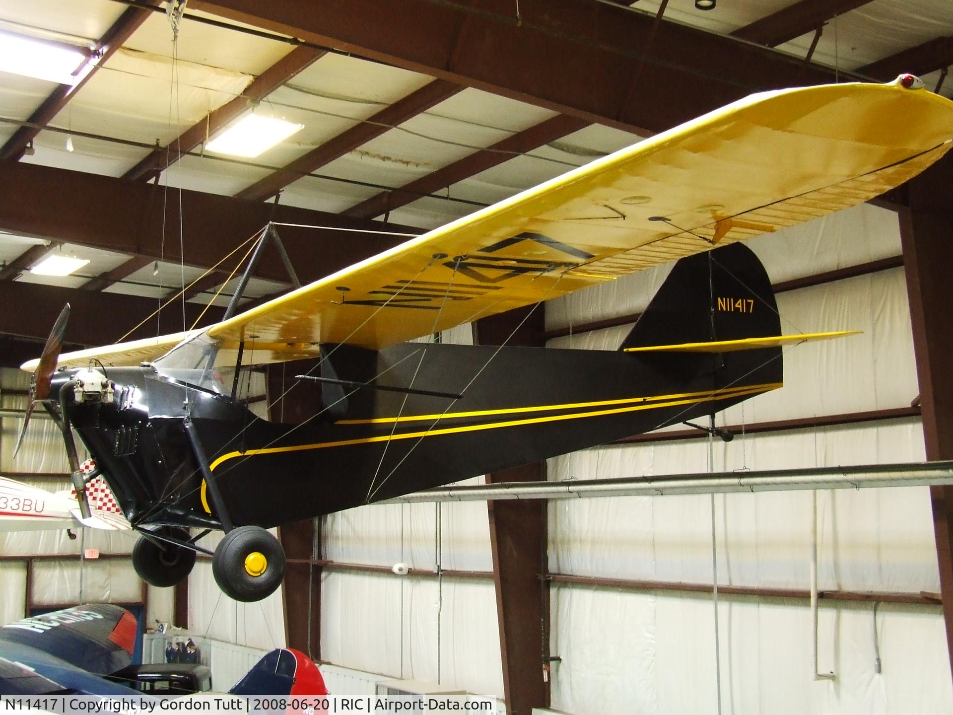 N11417, 1931 Aeronca C-2 C/N A151, Photo taken at Virginia Aviation Museum June 2008
The Virginia Aviation Museum is located at the Richmond International Airport at 5701 Huntsman Road near Sandston, Virginia