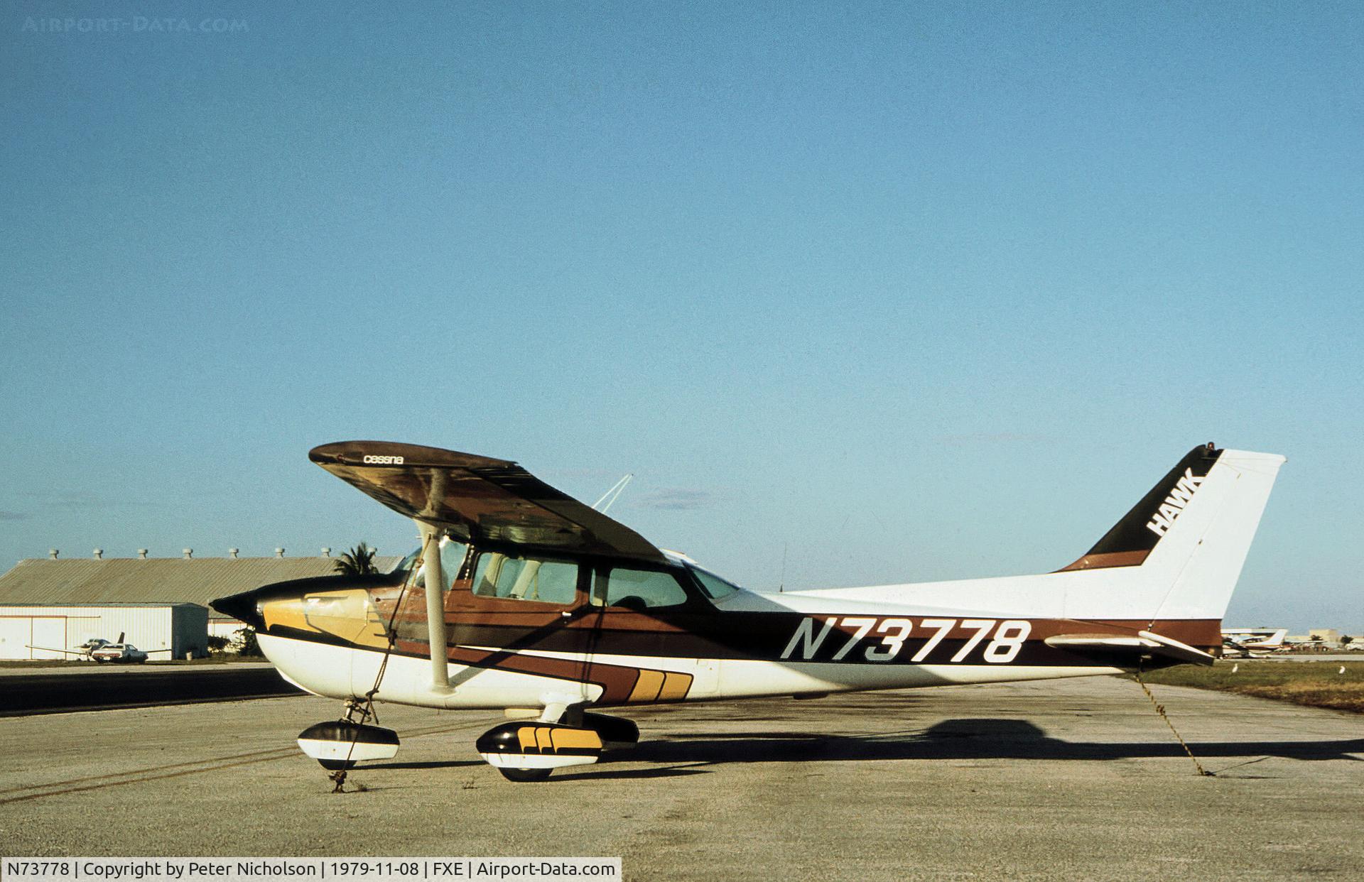 N73778, Cessna 172N C/N 172-67672, Cessna 172N Skyhawk as seen at Fort Lauderdale Executive in November 1979.