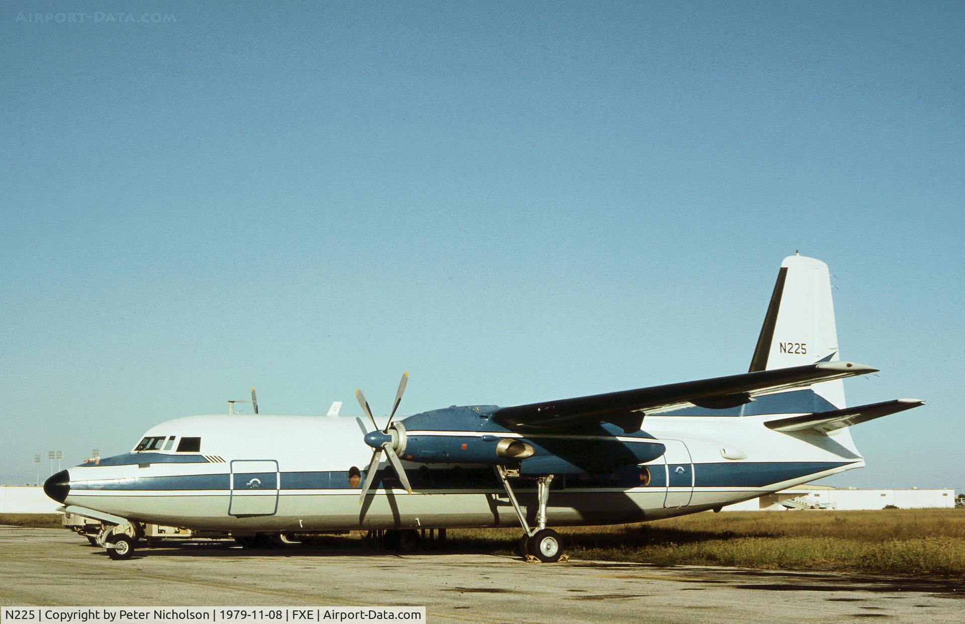 N225, 1960 Fairchild F-27 C/N 72, Fairchild F-27 as seen at Fort Lauderdale Executive in November 1979.