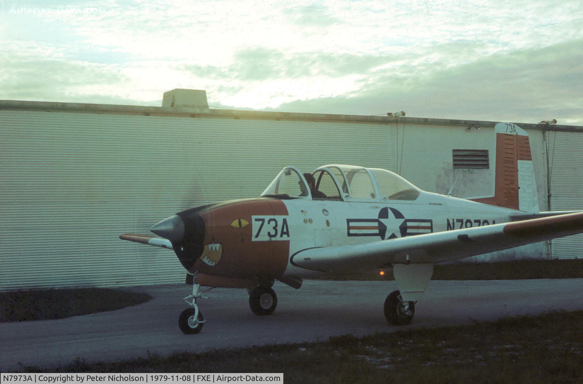 N7973A, 1953 Beech A45 C/N G-85, Former T-34A Mentor 53-3324 as seen at Fort Lauderdale Executive in November 1979.