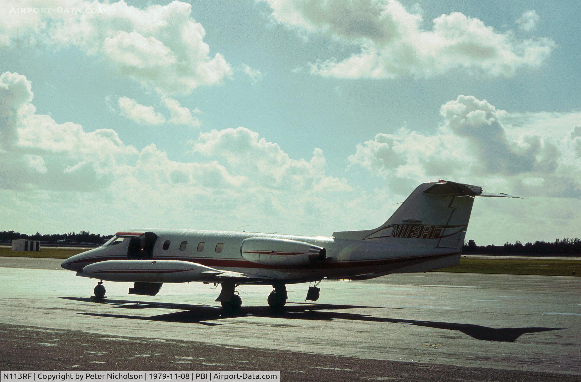 N113RF, Learjet 25B C/N not known, Learjet 25B as seen at West Palm Beach in November 1979.