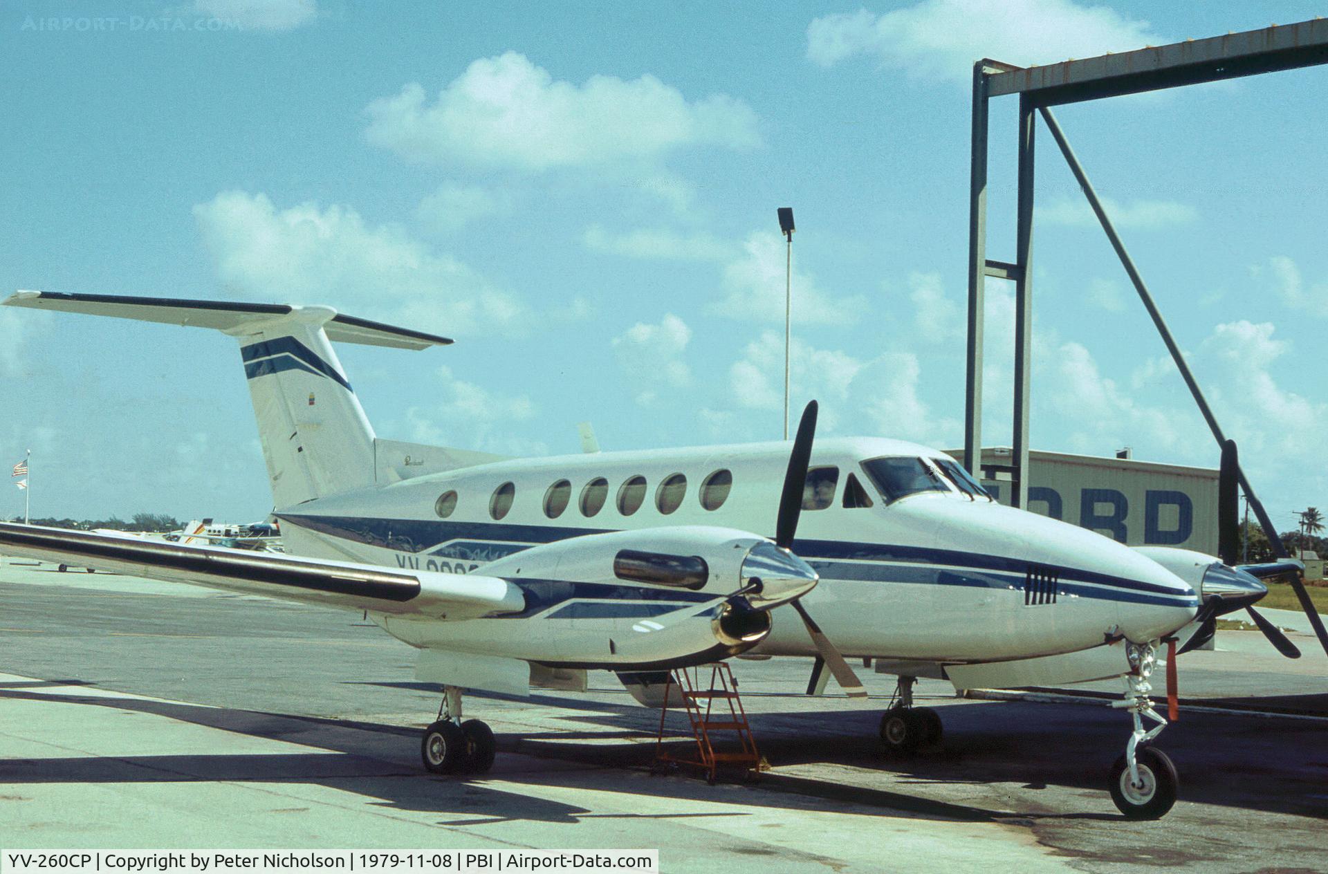 YV-260CP, Beech 200 C/N BB-500, Beech Super King Air 200 as seen at West Palm Beach in November 1979.