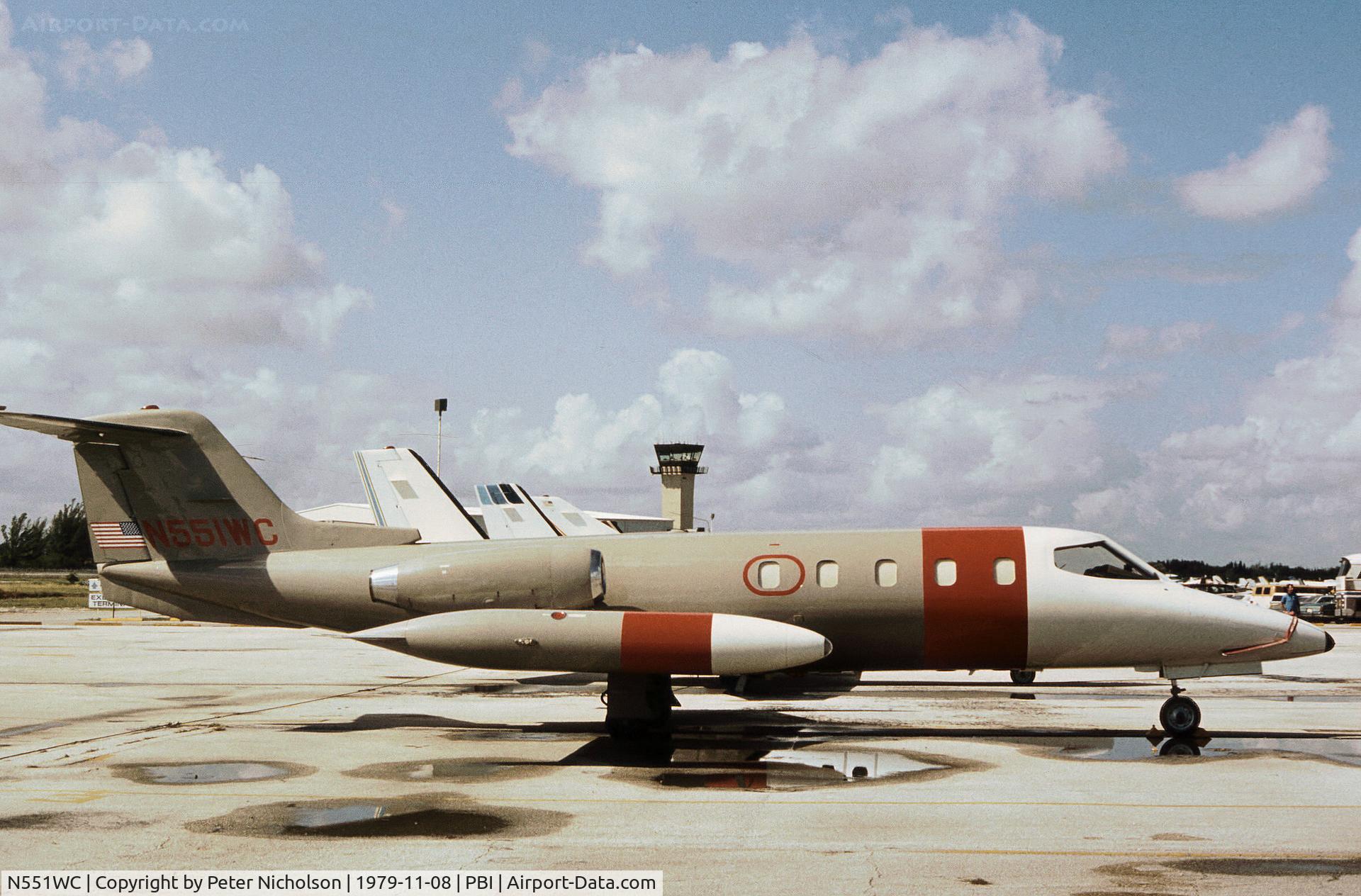 N551WC, 1973 Gates Learjet 25C C/N 129, Learjet 25C as seen at West Palm Beach  in November 1979.