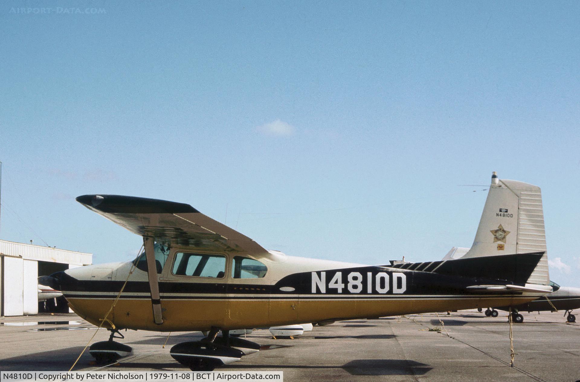 N4810D, 1958 Cessna 182A Skylane C/N 34910, Cessna 182 Skylane of Bernalillo County Sheriff's Department as seen at Boca Raton in November 1979.