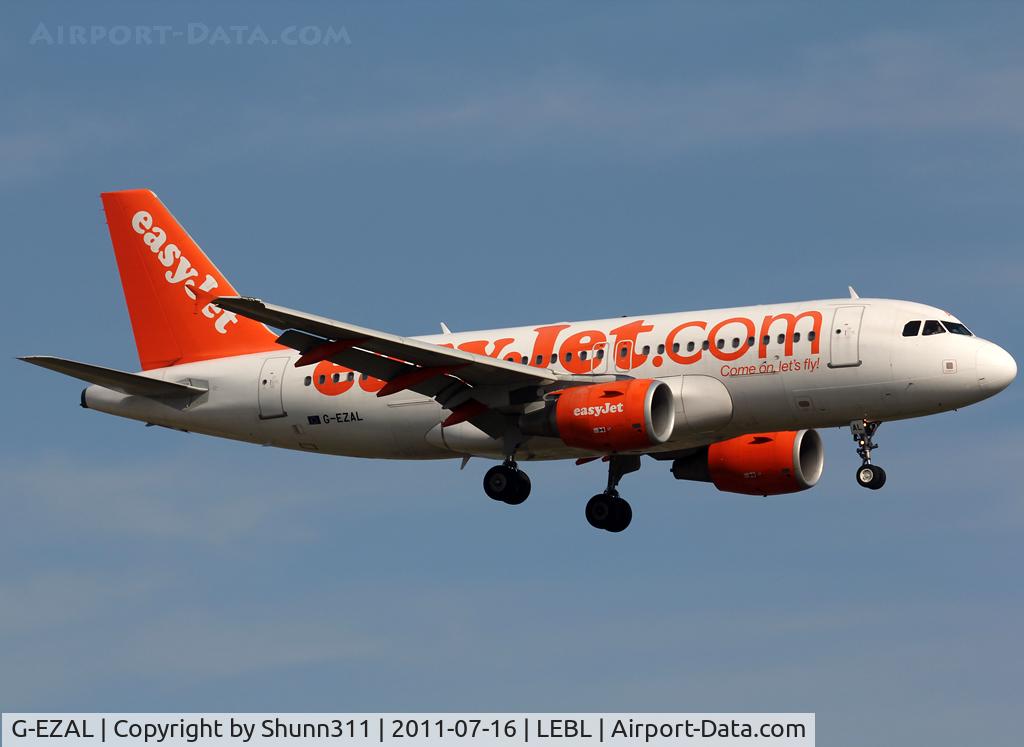 G-EZAL, 2006 Airbus A319-111 C/N 2754, Landing rwy 25R