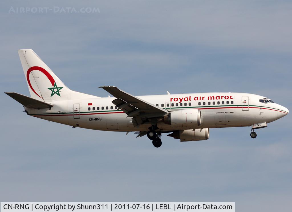 CN-RNG, 1995 Boeing 737-5B6 C/N 27679, Landing rwy 25R