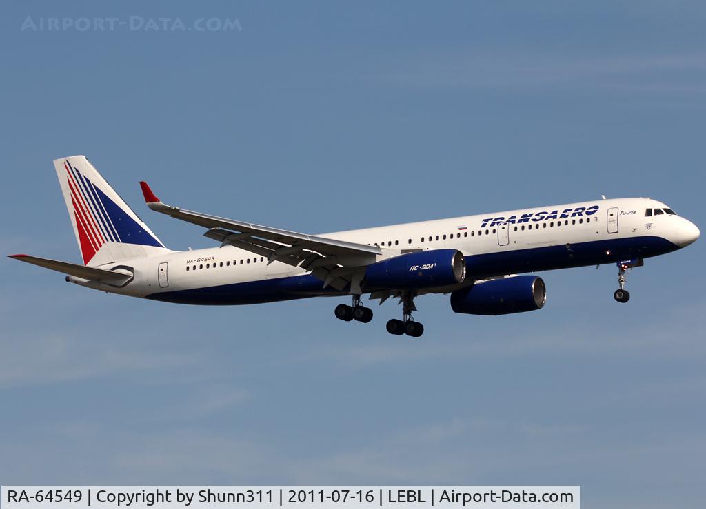 RA-64549, 2008 Tupolev Tu-214 C/N 42305013, Landing rwy 25R